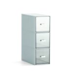 Cajón de escritorio, caja de almacenamiento, cosméticos, oficina, papelería para estudiantes, bolígrafo, dormitorio, estante de escritorio de tres rejillas, Glacier Blue