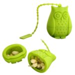 2 uds creativo lindo búho colador de té bolsas de té filtro Infusor de té de silicona de calidad alimentaria - Imagen 4