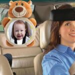 Asiento de coche de bebé, espejo retrovisor de coche inverso, juguete de peluche colgante, 35 x 23.5 cm Brown Bear Mirror - Imagen 5