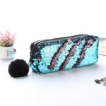 Estuche de lápices de lentejuelas Reversible para niñas, suministros escolares, regalo de papelería súper grande, bolsa de maquillaje mágica, 3 uds.