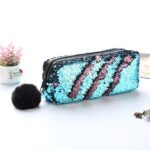 Estuche de lápices de lentejuelas Reversible para niñas, suministros escolares, regalo de papelería súper grande, bolsa de maquillaje mágica, 3 uds. - Imagen 2