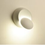 Lámpara de pared LED, luz de noche ajustable con rotación de 360 grados, lámpara de pared creativa blanca y negra, lámpara redonda moderna para pasillo, Color Temperature:Warm White/White