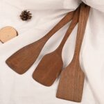 Utensilios de cocina de espátula de madera sin pintar con mango largo para alitas de pollo, Large Spatula - Imagen 3