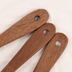 Utensilios de cocina de espátula de madera sin pintar con mango largo para alitas de pollo, Large Spatula - Imagen 4