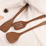 Utensilios de cocina de espátula de madera sin pintar con mango largo para alitas de pollo, Large Spatula - Imagen 5