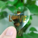 2 uds., pegatina transparente con estampado en caliente en forma de corazón, pegatina decorativa de regalo de agradecimiento, Thank You Gift Sticker - Imagen 4