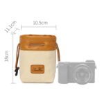 S.C.COTTON Bolsa con forro impermeable protección digital bolsa portátil para lentes SLR bolsa para micro cámara individual bolsa para fotografía, Beige S - Imagen 2
