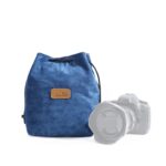 S.C.COTTON Liner Bolsa para lentes SLR portátil con protección digital a prueba de golpes Bolsa para cámara micro individual, Square Blue L