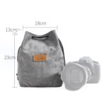 S.C.COTTON Liner Bolsa para lentes SLR portátil con protección digital a prueba de golpes Bolsa para cámara micro individual, Square Gray L - Imagen 2