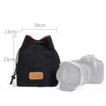 S.C.COTTON Liner Bolsa para lentes SLR portátil con protección digital a prueba de golpes Bolsa para cámara micro individual, Square Black L - Imagen 2