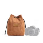 S.C.COTTON Liner Bolsa para lentes SLR portátil con protección digital a prueba de golpes Bolsa para cámara micro individual, Square Khaki M