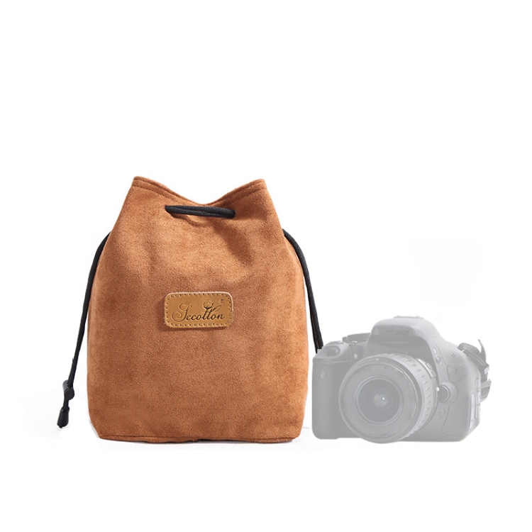 TBD0557327106.jpg S.C.COTTON Liner Bolsa para lentes SLR portátil con protección digital a prueba de golpes Bolsa para cámara micro individual, Square Khaki M - Imagen 1