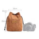 S.C.COTTON Liner Bolsa para lentes SLR portátil con protección digital a prueba de golpes Bolsa para cámara micro individual, Square Khaki M - Imagen 2