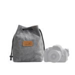 S.C.COTTON Liner Bolsa para lentes SLR portátil con protección digital a prueba de golpes Bolsa para cámara micro individual, Square Gray M