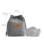 S.C.COTTON Liner Bolsa para lentes SLR portátil con protección digital a prueba de golpes Bolsa para cámara micro individual, Square Gray M - Imagen 2