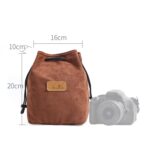 S.C.COTTON Liner Bolsa para lentes SLR portátil con protección digital a prueba de golpes Bolsa para cámara micro individual, Square Brown M - Imagen 2