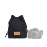 S.C.COTTON Liner Bolsa para lentes SLR portátil con protección digital a prueba de golpes Bolsa para cámara micro individual, Square Black M