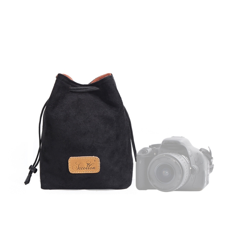 TBD0557327110.jpg S.C.COTTON Liner Bolsa para lentes SLR portátil con protección digital a prueba de golpes Bolsa para cámara micro individual, Square Black M - Imagen 1