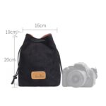 S.C.COTTON Liner Bolsa para lentes SLR portátil con protección digital a prueba de golpes Bolsa para cámara micro individual, Square Black M - Imagen 2