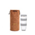 S.C.COTTON Liner Bolsa para lentes SLR portátil con protección digital a prueba de golpes Bolsa para cámara micro individual, Round Khaki L