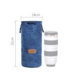 S.C.COTTON Liner Bolsa para lentes SLR portátil con protección digital a prueba de golpes Bolsa para cámara micro individual, Round Blue L - Imagen 2