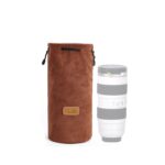 S.C.COTTON Liner Bolsa para lentes SLR portátil con protección digital a prueba de golpes Bolsa para cámara micro individual, Round Brown L