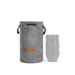 S.C.COTTON Liner Bolsa para lentes SLR portátil con protección digital a prueba de golpes Bolsa para cámara micro individual, Round Gray M