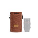 S.C.COTTON Liner Bolsa para lentes SLR portátil con protección digital a prueba de golpes Bolsa para cámara micro individual, Round Brown M