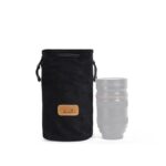 S.C.COTTON Liner Bolsa para lentes SLR portátil con protección digital a prueba de golpes Bolsa para cámara micro individual, Round Black M