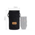 S.C.COTTON Liner Bolsa para lentes SLR portátil con protección digital a prueba de golpes Bolsa para cámara micro individual, Round Black M - Imagen 2