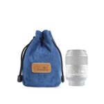 S.C.COTTON Liner Bolsa para lentes SLR portátil con protección digital a prueba de golpes Bolsa para cámara micro individual, Round Blue S