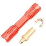 Llave multifuncional para fregadero de baño, herramienta de instalación de plomería, herramienta de extracción y reparación de grifo de tubería de agua, Metal Double-head