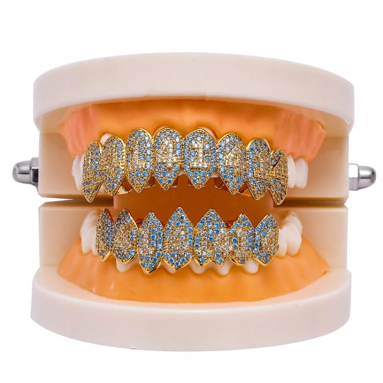 TBD0557783102.jpg Tirantes Hip Hop Halloween Vampire 8 Zircon, Gold Suit - Imagen 1
