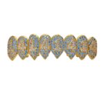 Tirantes Hip Hop Halloween Vampire 8 Zircon, Gold Upper Teeth - Imagen 2