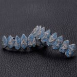 Tirantes Hip Hop Halloween Vampire 8 Zircon, Gold Upper Teeth - Imagen 5