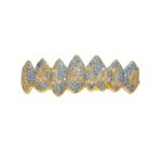 Tirantes Hip Hop Halloween Vampire 8 Zircon, Gold Lower Teeth - Imagen 2