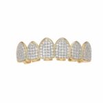 Accesorios de Halloween Tirantes de hip-hop de circonio con microincrustaciones, Gold Upper Teeth - Imagen 2