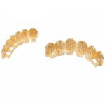 Accesorios de Halloween Tirantes de hip-hop de circonio con microincrustaciones, Gold Lower Teeth - Imagen 6