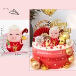 20 piezas de plástico para decoración de tartas de cumpleaños, decoración para hornear muñecas de dibujos animados, Godness Of Longevity - Imagen 3