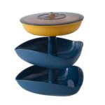Aperitivos Plato de frutos secos Plato de fruta superpuesto multicapa Plato de caramelo, Three-layer  (Royal Blue )