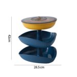 Aperitivos Plato de frutos secos Plato de fruta superpuesto multicapa Plato de caramelo, Three-layer  (Royal Blue ) - Imagen 2