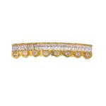 8 dientes cuadrados de circonio dientes de oro tirantes de hip hop, Gold Lower Teeth - Imagen 2