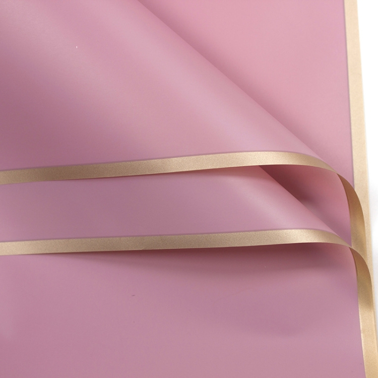 TBD0558081704.jpg 2 bolsas Phnom Penh flor de papel mate papel para envolver flores ramo película de gelatina papel de regalo impermeable 58x58cm, Pink - Imagen 1
