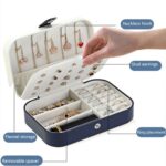 Caja de almacenamiento de joyería de doble capa, aretes, anillo, joyero de franela portátil - Imagen 4