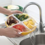Cesta de drenaje para lavado de verduras, plato de olla caliente multicapa giratorio con rejilla dividida, Tray+Drain Basket (Green), Tray+Drain Basket (Blue), Tray+Drain Basket (Pink), Double Tray (Green), Double Tray (Blue), Double Tray (Pink)... - Imagen 5
