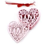 2 paquetes de suministros de boda para el día de San Valentín, decoración Holo Love, colgante pequeño, JM01769