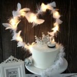 Variedad de 5 piezas de decoración de postres y pasteles de plumas, White - Imagen 2