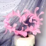 Variedad de 5 piezas de decoración de postres y pasteles de plumas, Pink - Imagen 2