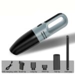 Aspirador portátil de mano para coche, aspirador para coche pequeño, Wireless Black Gray - Imagen 2