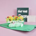 2 PCS 3D Tarjeta de felicitación tridimensional Condolencias Tarjeta de confort